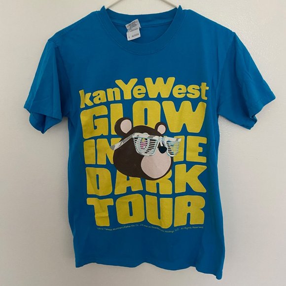 2007 Vintage Kanye West Takashi Murakami Glow In Dark Tour T-Shirt Mens Small